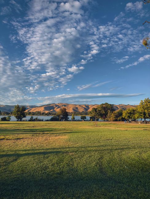 Lakeside parkland and rolling hills